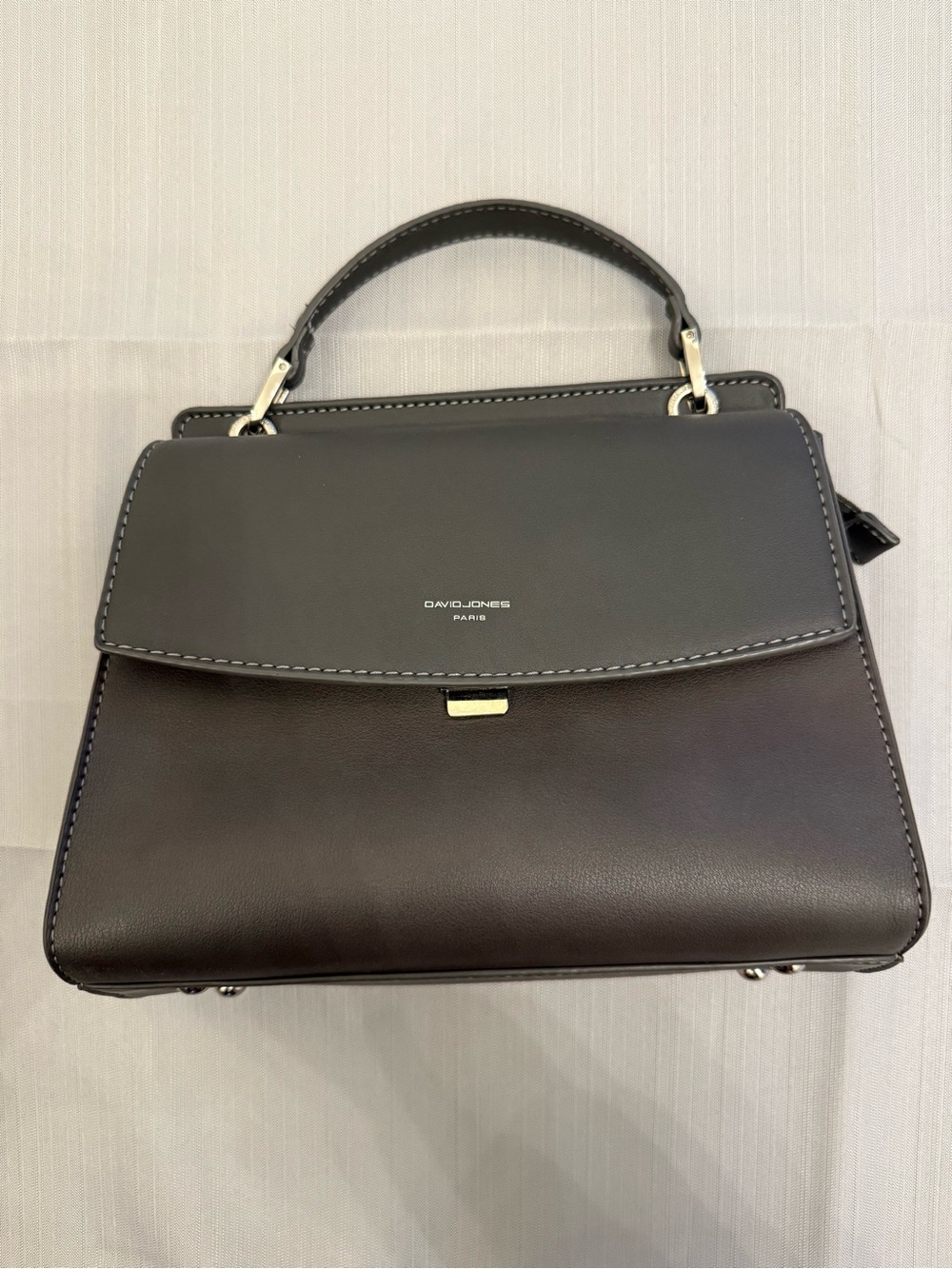 David Jones Paris Black Structured Top-Handle Satchel